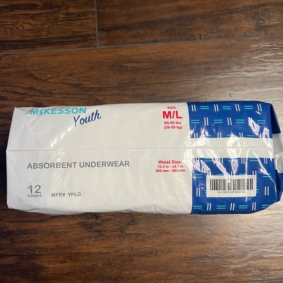 McKesson Youth Absorbent Underwear Size M/L 65-85 ibs Waist Size 15.4-34.7in - Picture 5 of 5